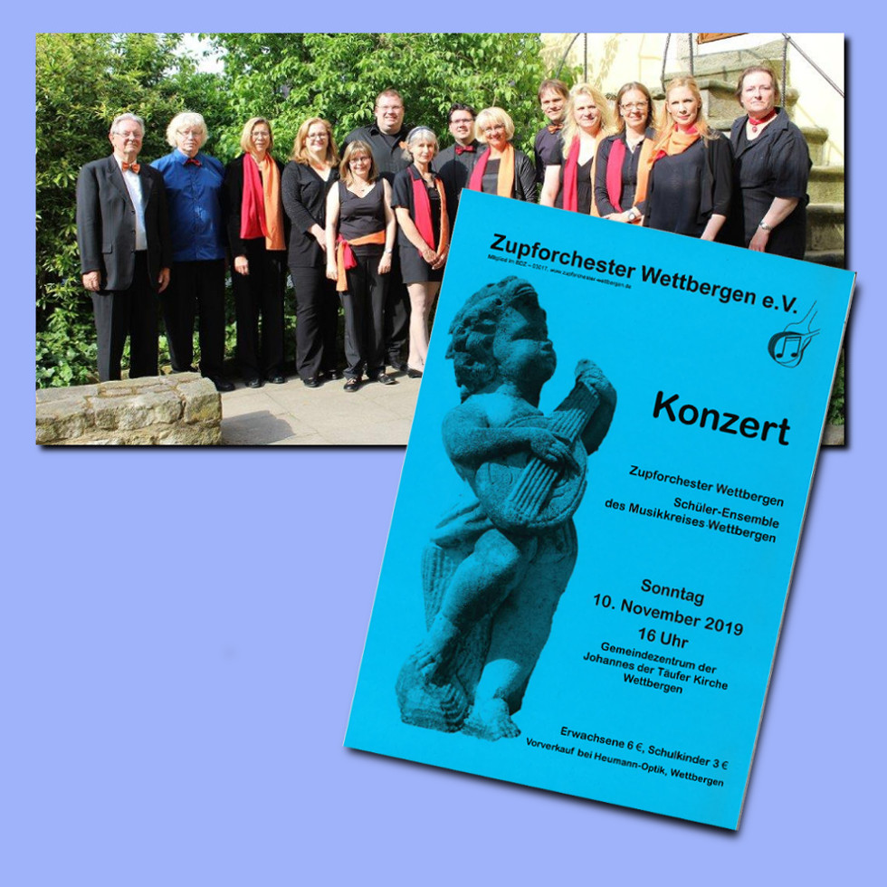 Gruppenfoto mit Konzertplakat